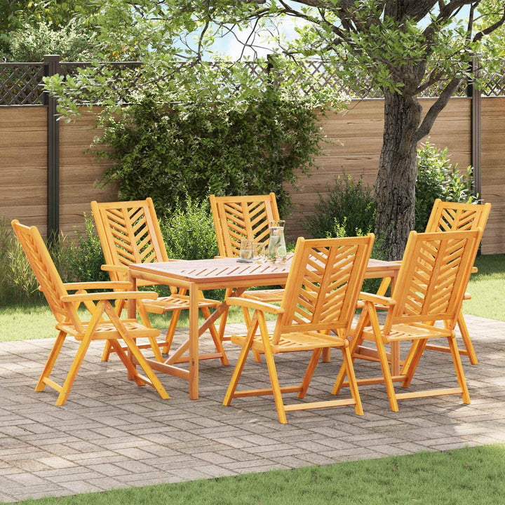 Trädgård Stol 6 Pcs Brun 57 X 72 X 109 Cm Massivt Akaciaträ