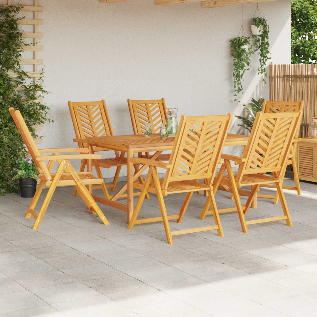 Trädgård Stol 6 Pcs Brun 57 X 72 X 109 Cm Massivt Akaciaträ