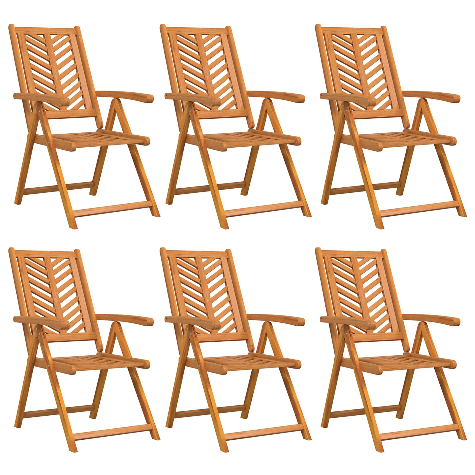 Trädgård Stol 6 Pcs Brun 57 X 72 X 109 Cm Massivt Akaciaträ