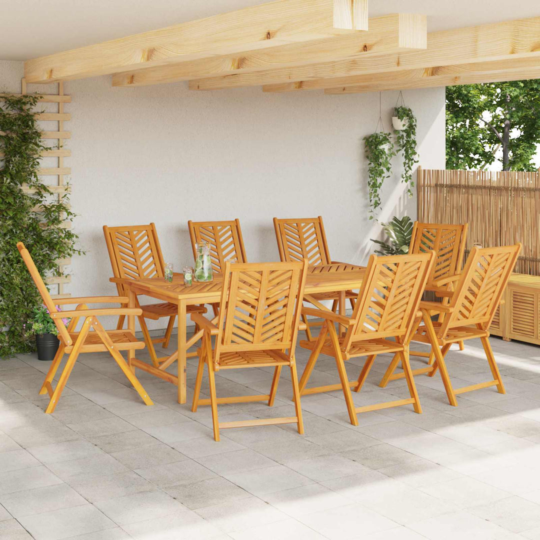 Trädgård Stol 8 Pcs Brun 57 X 72 X 109 Cm Massivt Akaciaträ