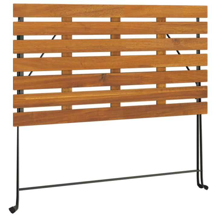 Hopfällbart Cafébord 100X54X71 Cm Massivt Akaciaträ Och Stål