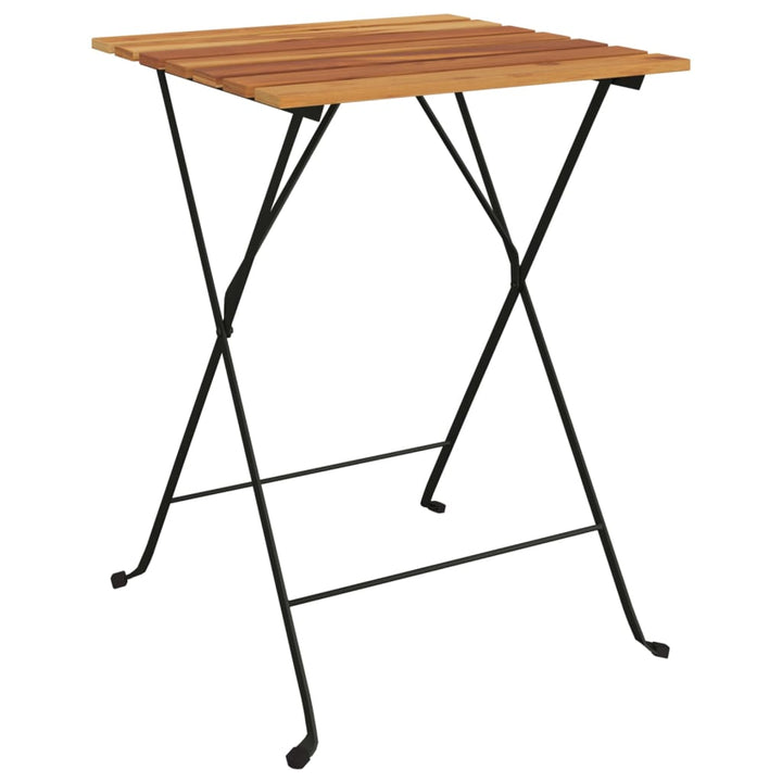 Hopfällbart Caféset 3 Delar Massiv Teak Och Stål