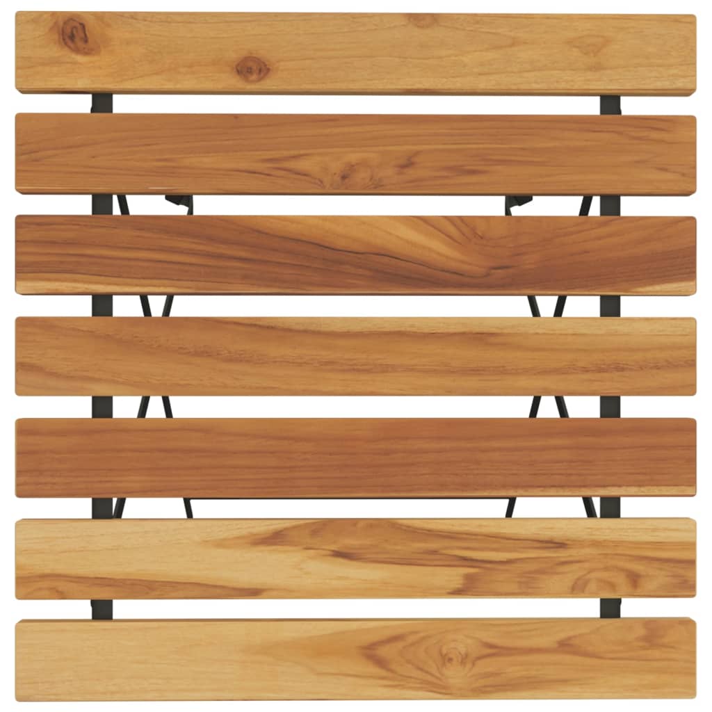 Hopfällbart Cafébord 55X54X71 Cm Massiv Teak Och Stål