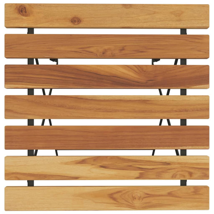 Hopfällbart Cafébord 55X54X71 Cm Massiv Teak Och Stål