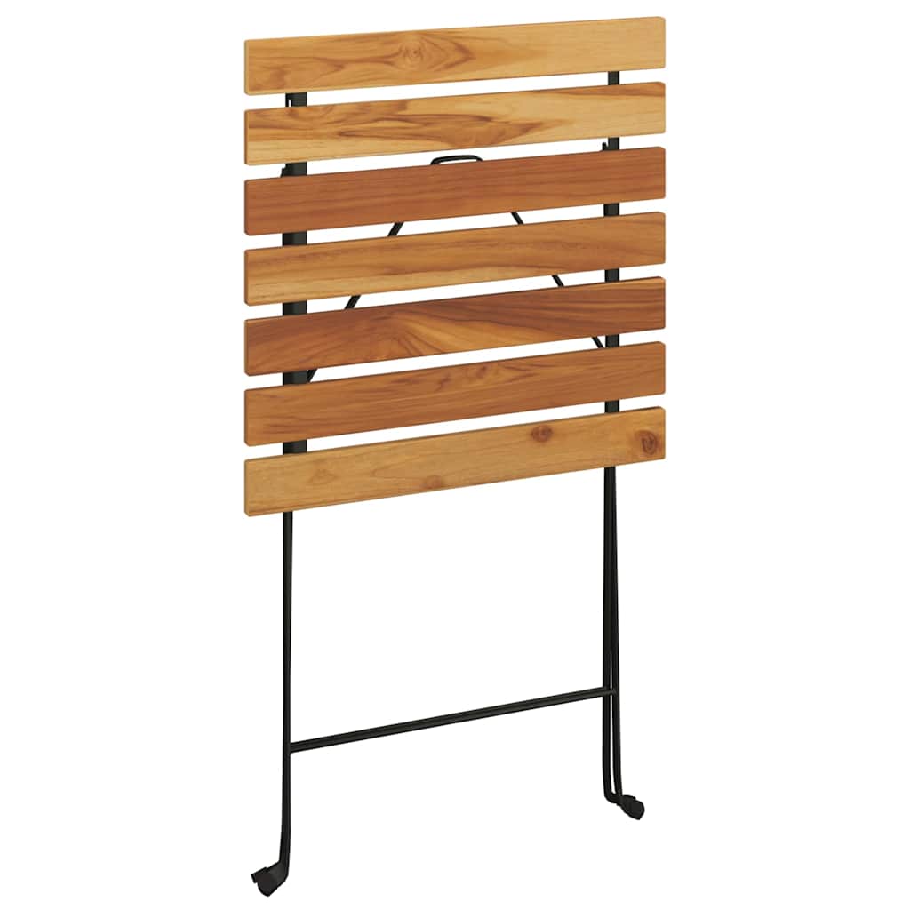 Hopfällbart Cafébord 55X54X71 Cm Massiv Teak Och Stål