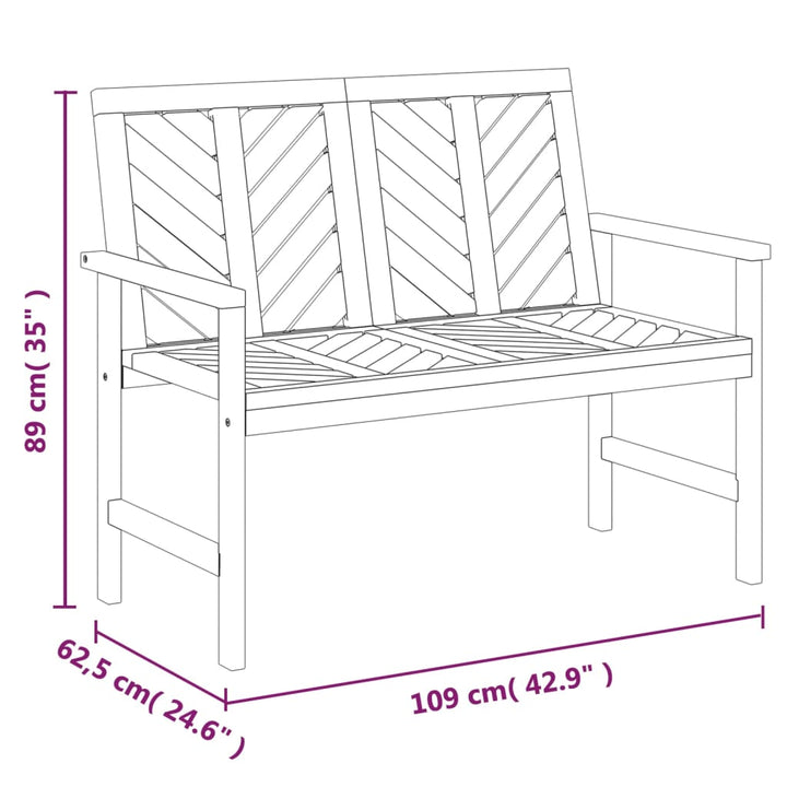 Trädgårdsbänk 109 Cm Massivt Akaciaträ