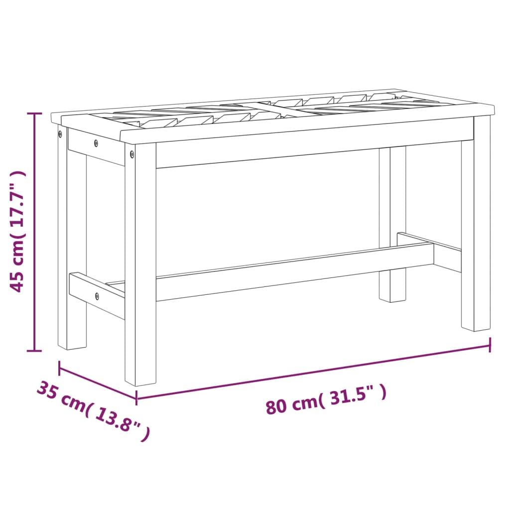 Trädgårdsbänk 80 Cm Massivt Akaciaträ