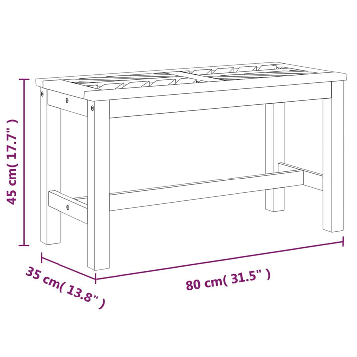 Trädgårdsbänk 80 Cm Massivt Akaciaträ
