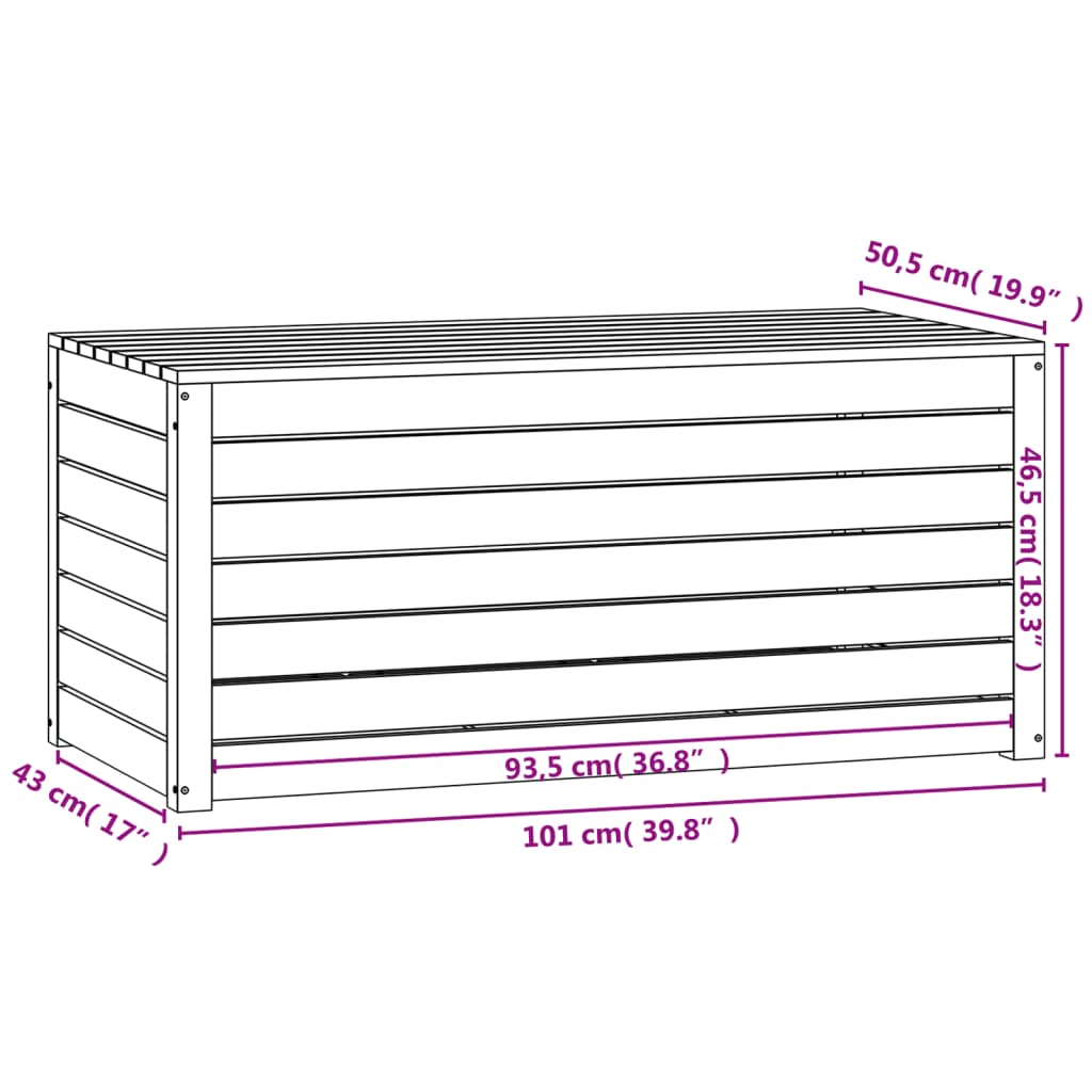 Dynbox 101X50,5X46,5 Cm Massiv Furu