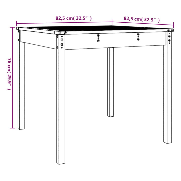Trädgårdsbord 82,5X82,5X76 Cm Massiv Furu