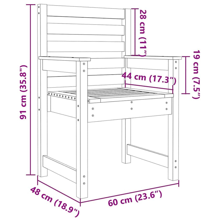 Trädgårdsstolar 2 St Massivt Douglasträ