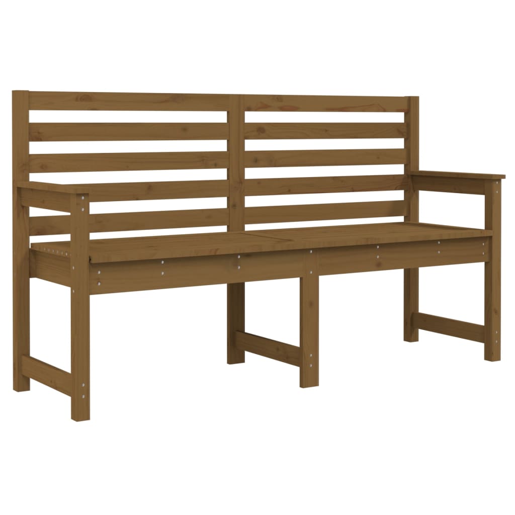 Trädgårdsbänk Honungsbrun 159,5X48X91,5 Cm Massiv Furu