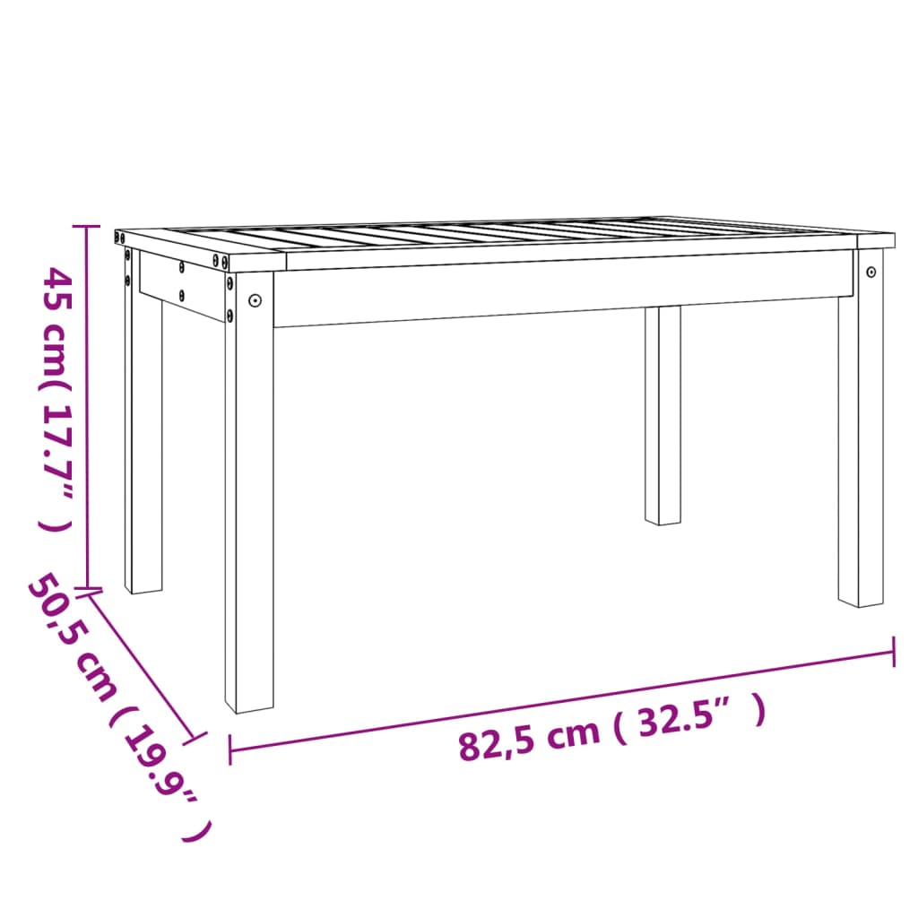 Trädgårdsbord 82,5X50,5X45 Cm Massiv Furu