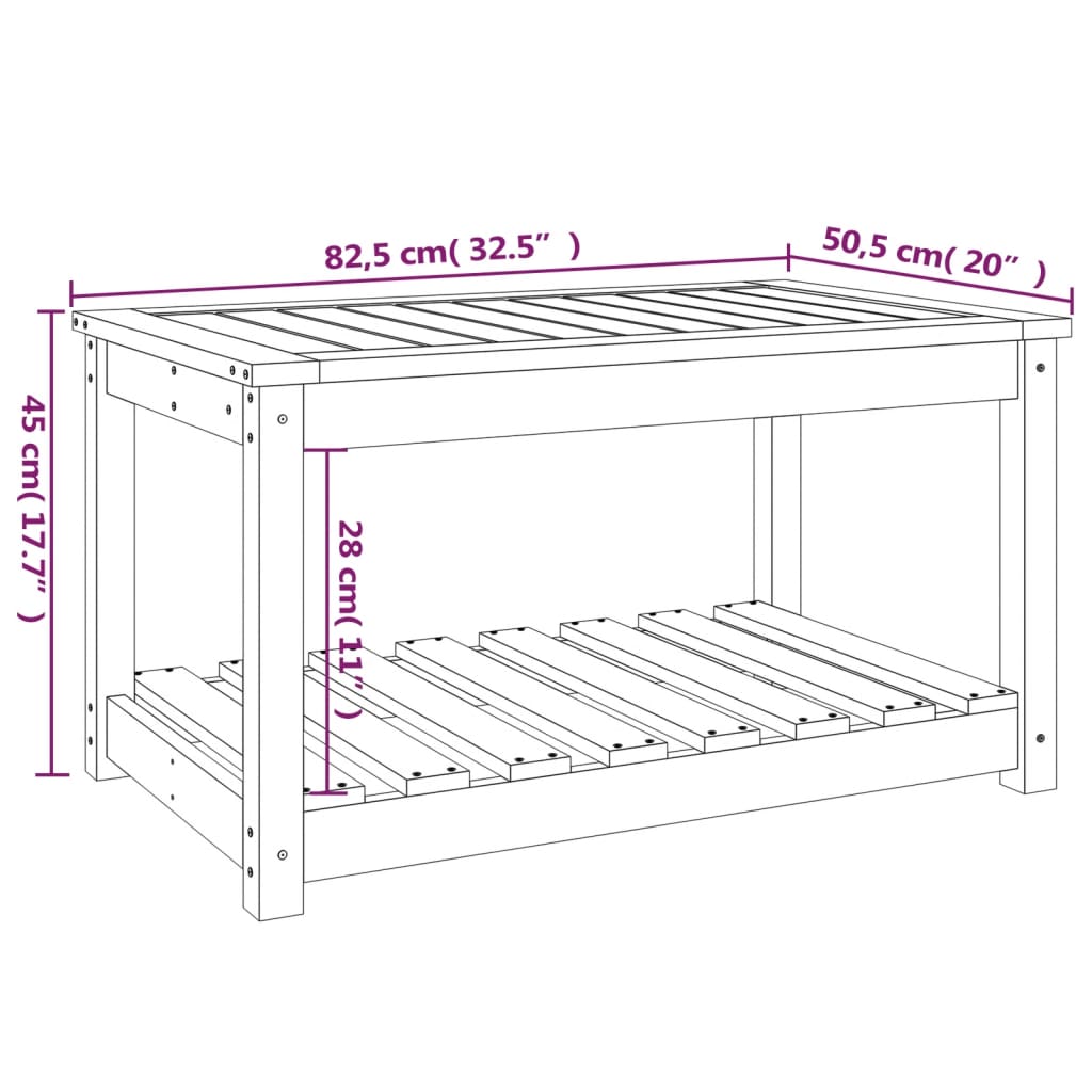 Trädgårdsbord 82,5X50,5X45 Cm Massiv Furu