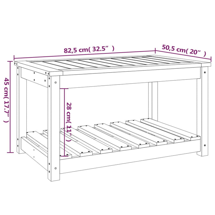 Trädgårdsbord 82,5X50,5X45 Cm Massiv Furu