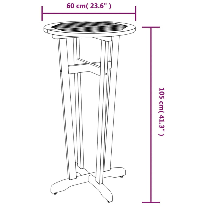 Ståbord För Utomhusbruk Ø60X105 Cm Massivt Akaciaträ