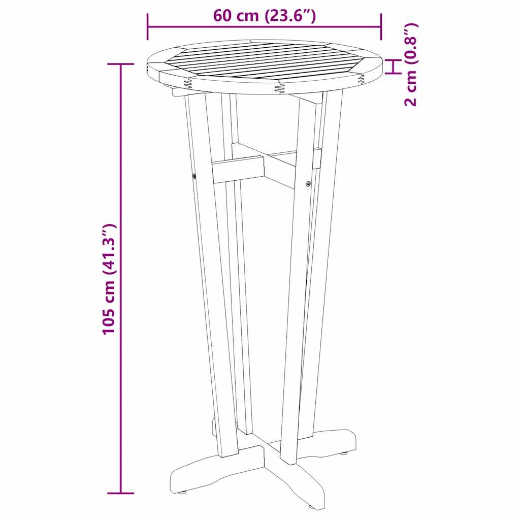 Ståbord För Utomhusbruk Ø60X105 Cm Massivt Akaciaträ