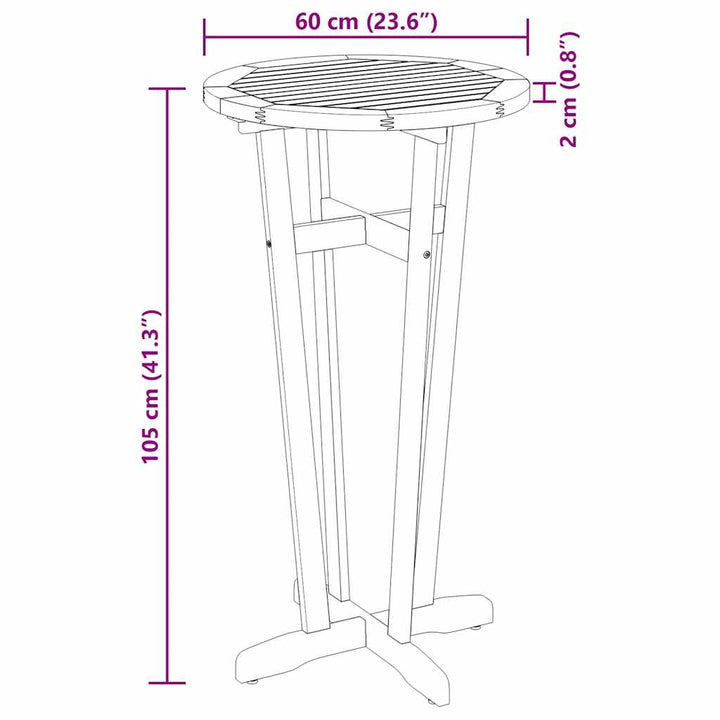 Ståbord För Utomhusbruk Ø60X105 Cm Massivt Akaciaträ