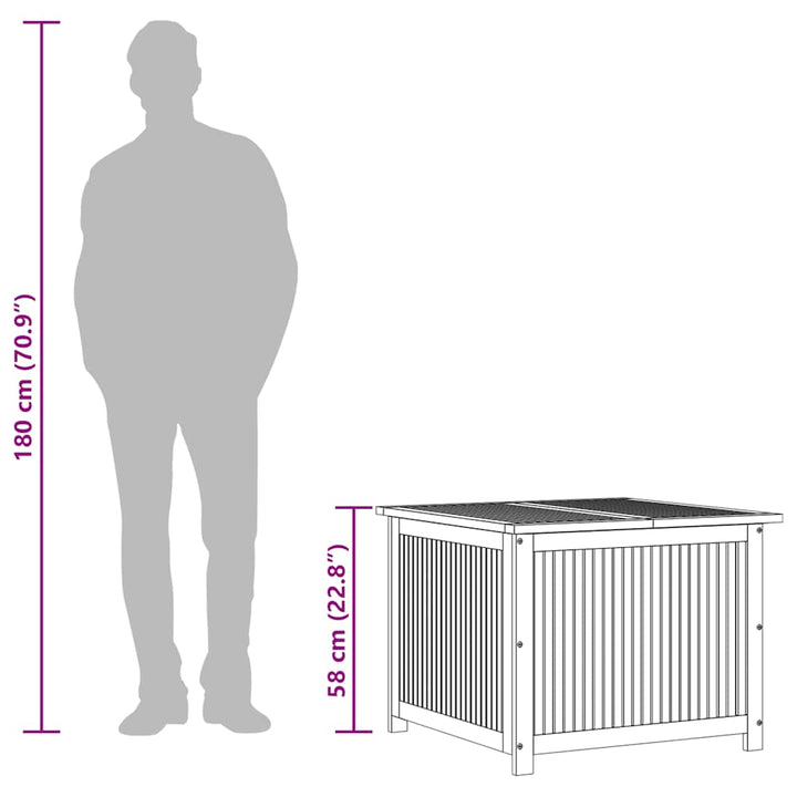 Dynbox 75X75X58 Cm Massivt Akaciaträ