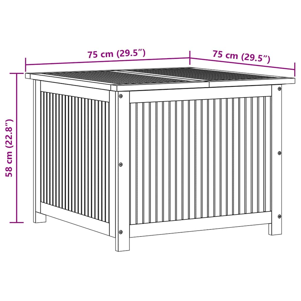 Dynbox 75X75X58 Cm Massivt Akaciaträ