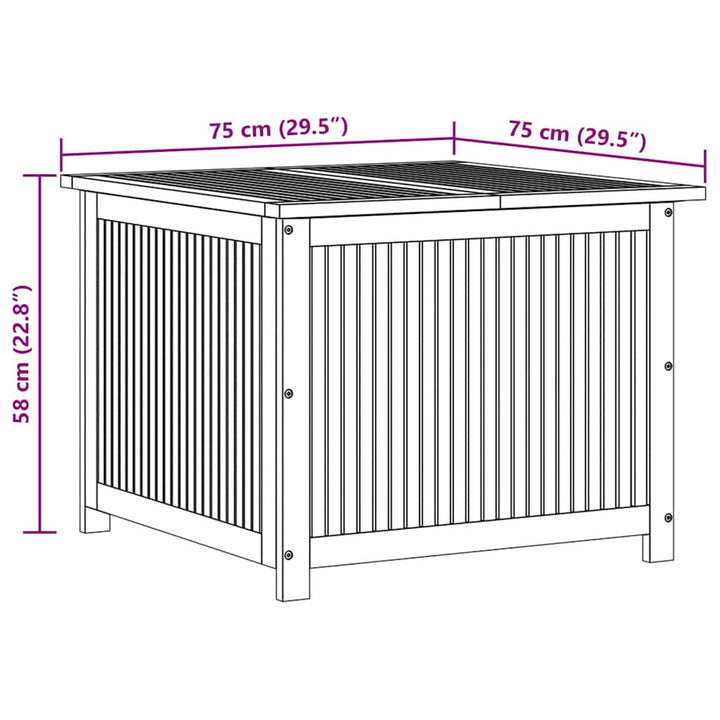 Dynbox 75X75X58 Cm Massivt Akaciaträ