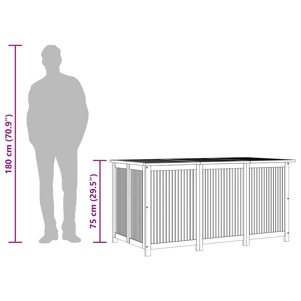 Dynbox 150X80X75 Cm Massivt Akaciaträ