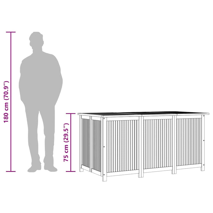 Dynbox 150X80X75 Cm Massivt Akaciaträ