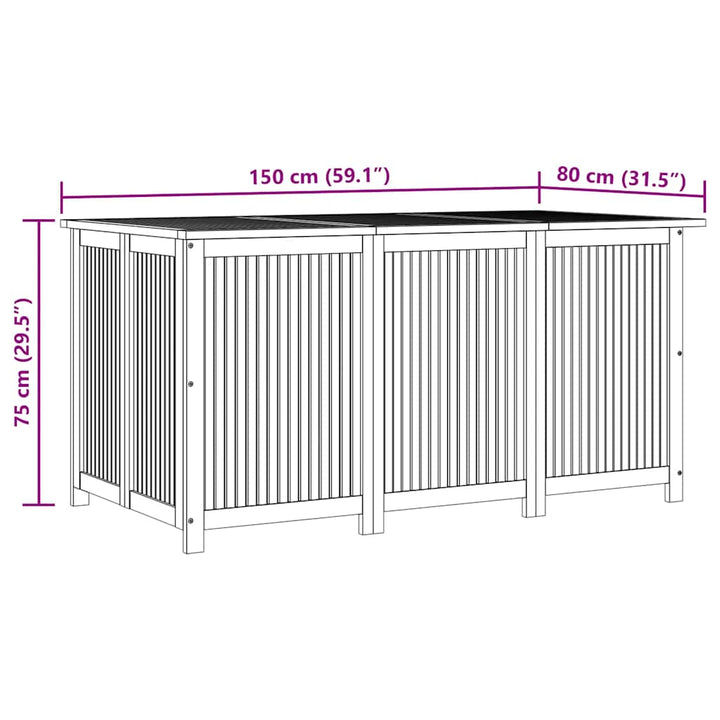 Dynbox 150X80X75 Cm Massivt Akaciaträ