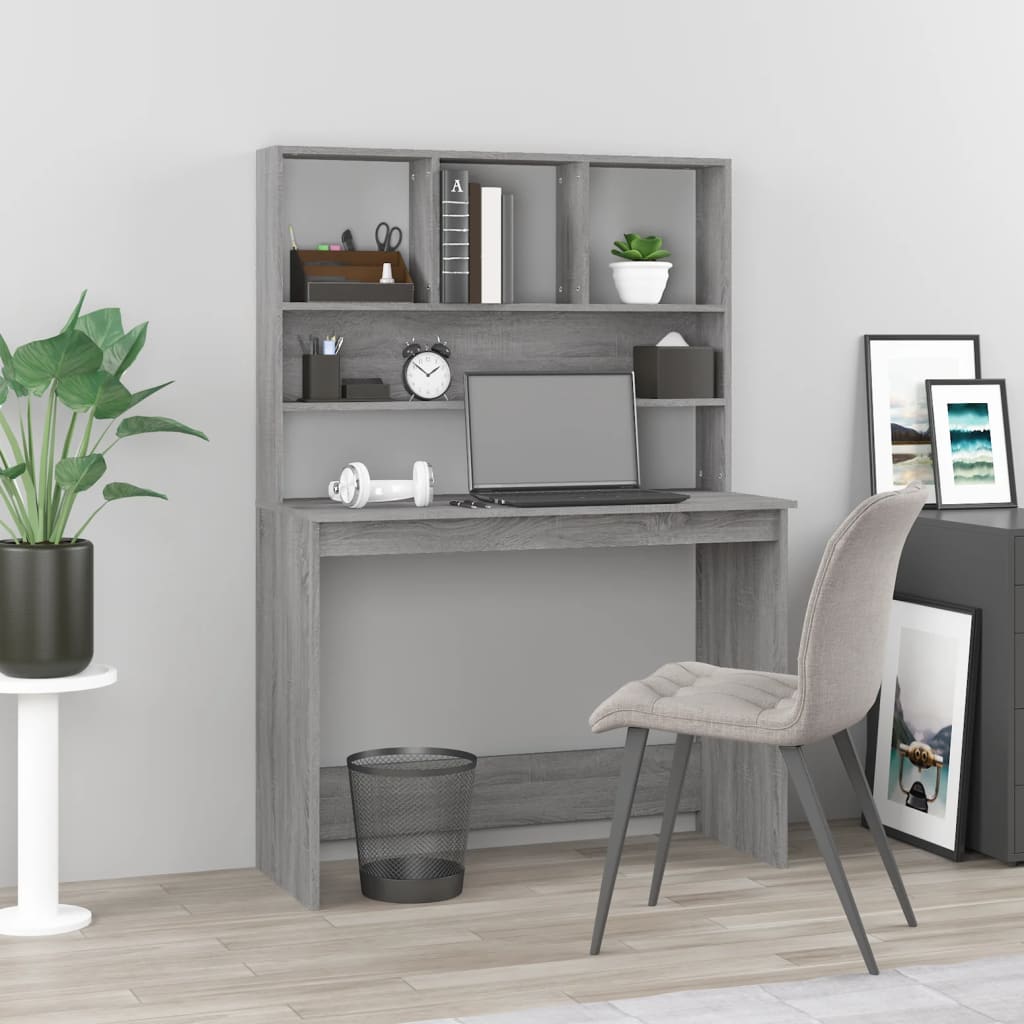 Skrivbord Med Hyllor 102X45X148 Cm Konstruerat Trä