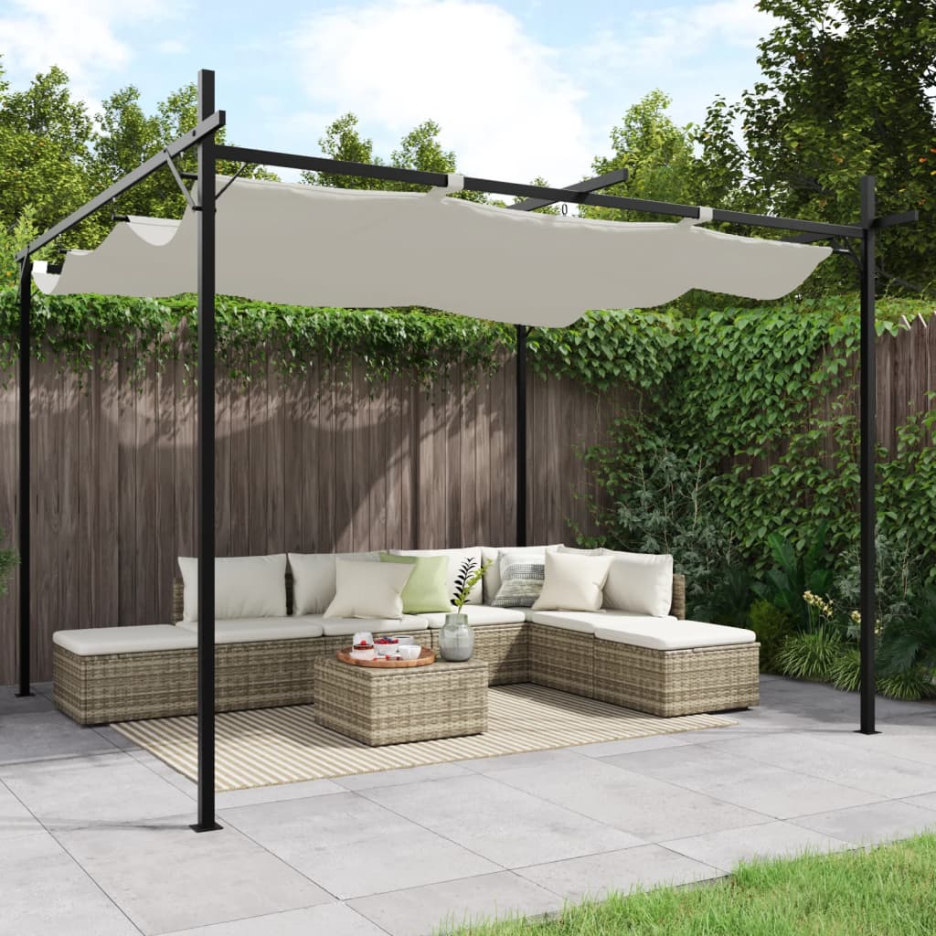 Pergola Med Infällbart Tak