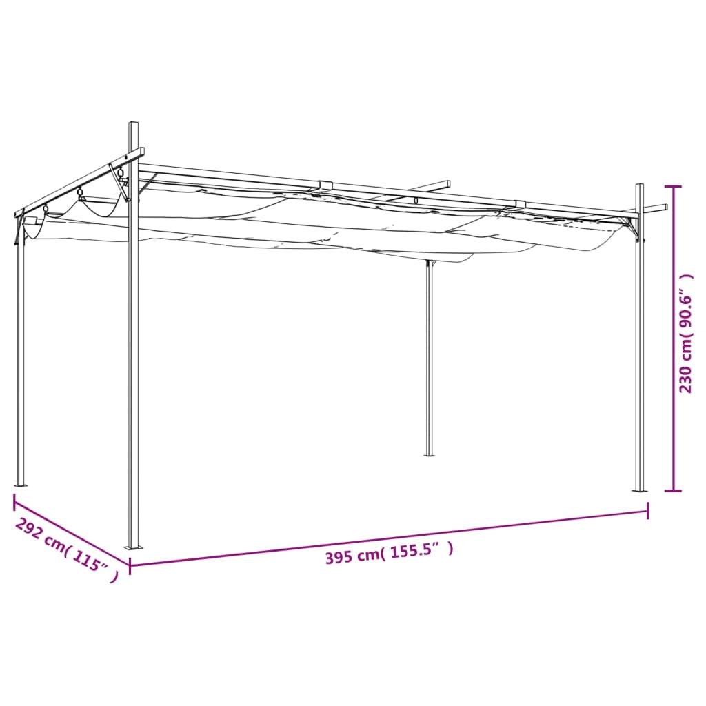 Pergola Med Infällbart Tak