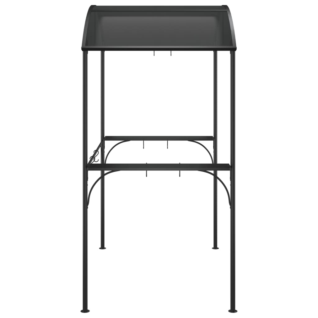 Tak För Grill Med Sidohyllor Antracit 220X115X230 Cm Stål