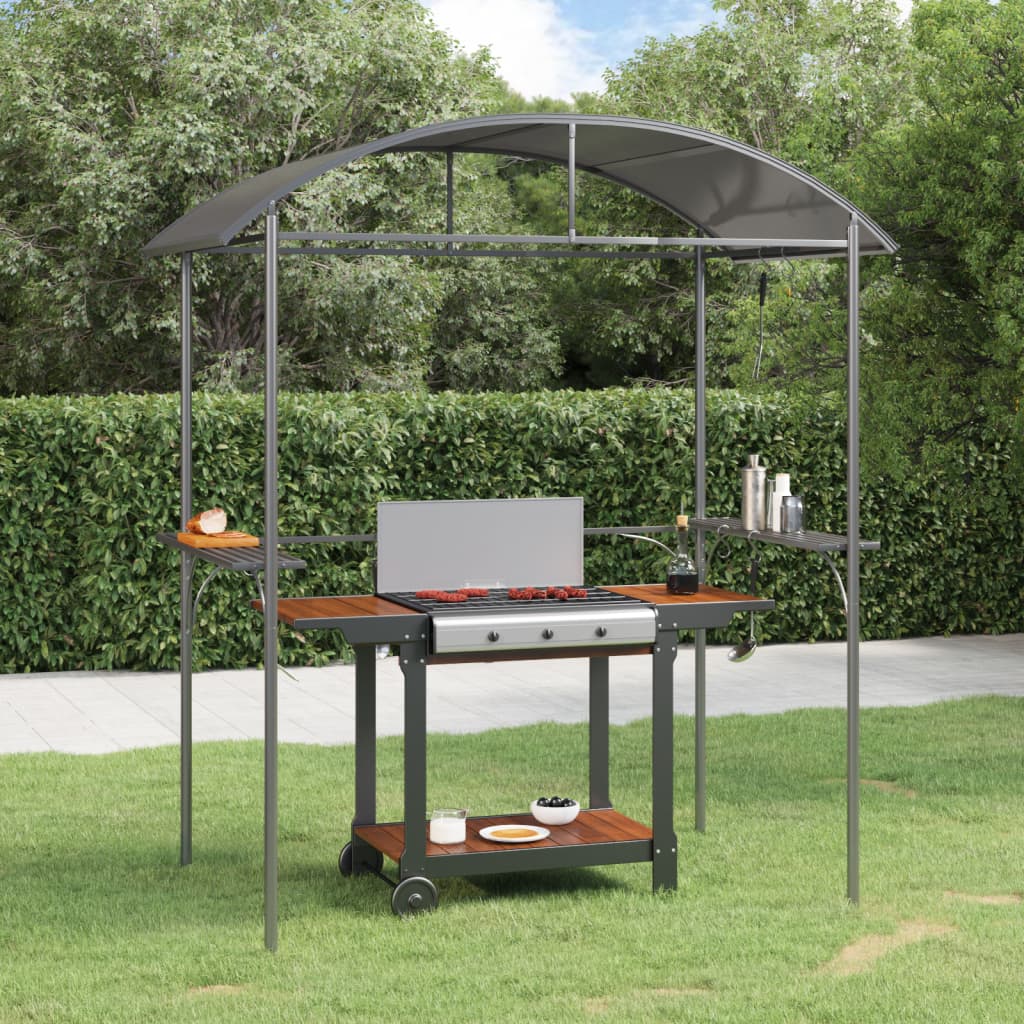 Tak För Grill Med Sidohyllor Antracit 220X115X230 Cm Stål