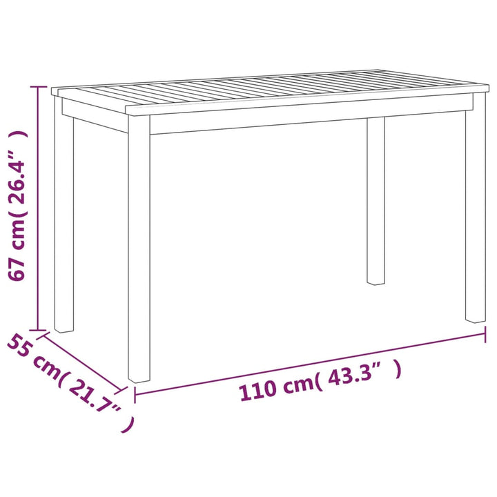 Trädgårdsbord 110X55X67 Cm Massivt Akaciaträ