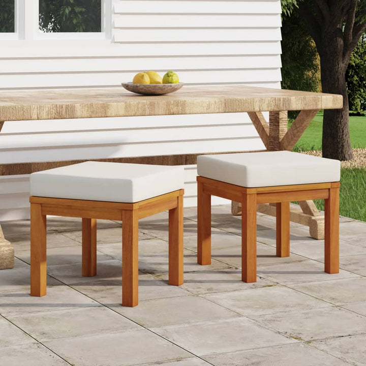 Trädgårdspallar Med Dynor 2 St 40X40X34 Cm Massivt Akaciaträ
