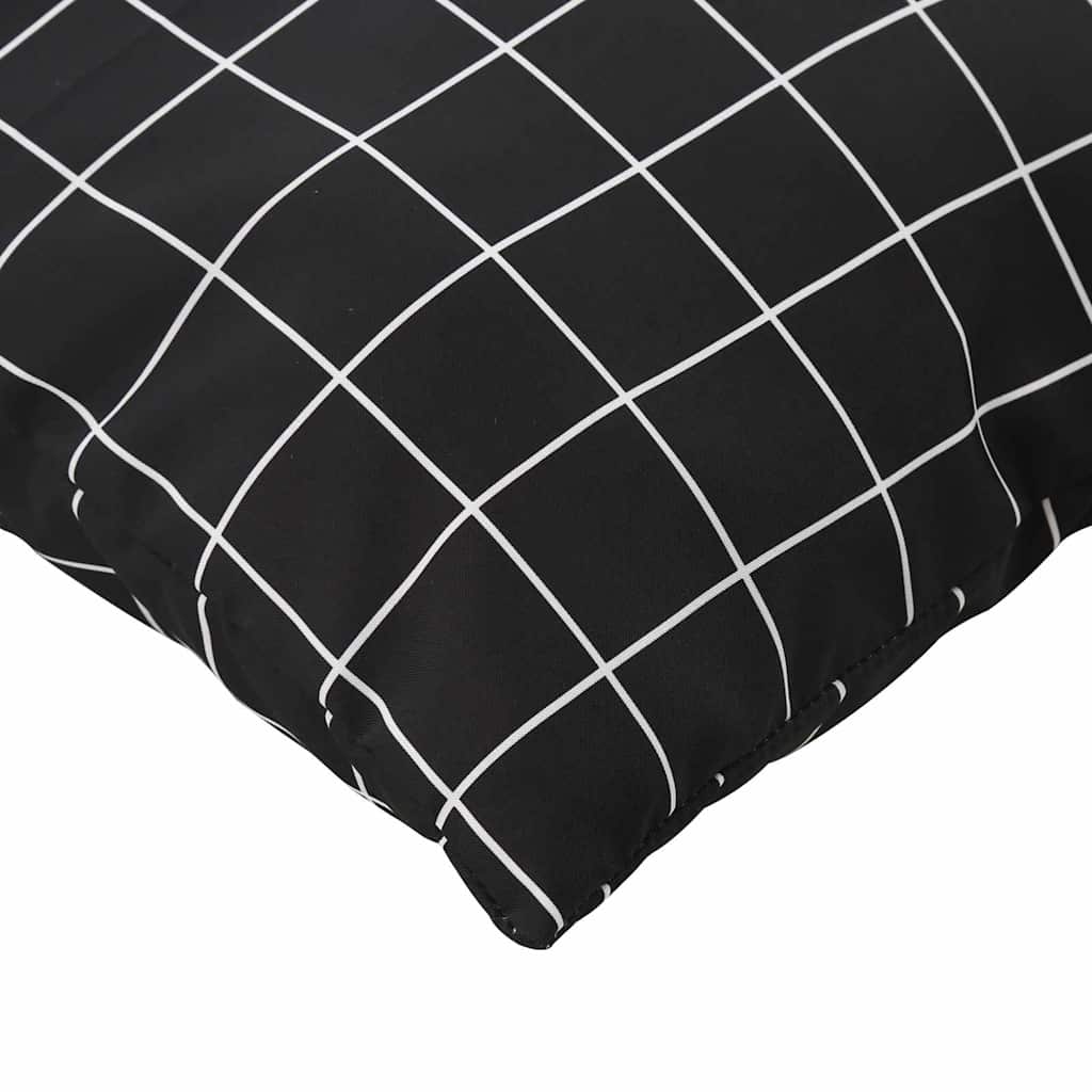 Spridda Kuddar 4 Pcs Svart Rutigt 50 X 50 Cm Polyester Tyg
