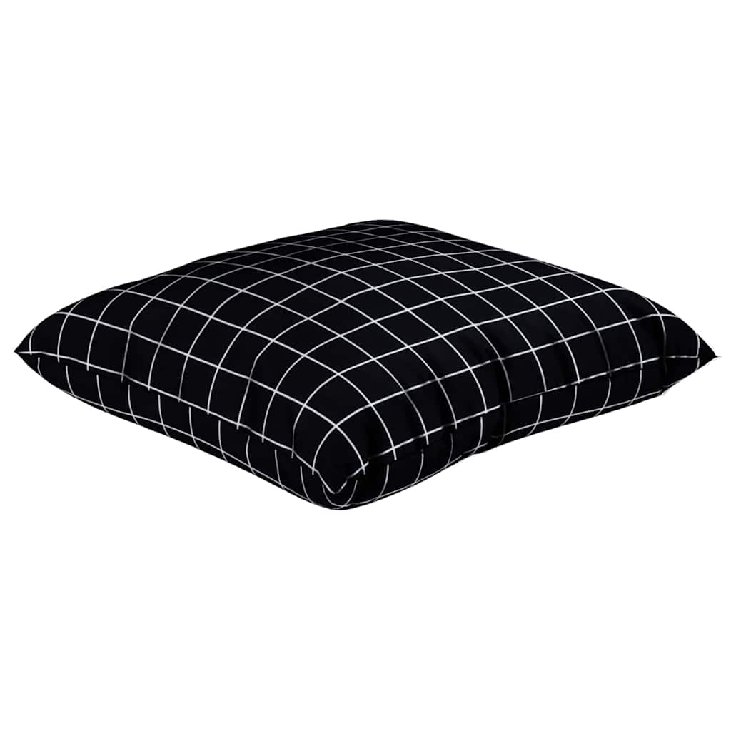 Spridda Kuddar 4 Pcs Svart Rutigt 60 X 60 Cm Polyester Tyg