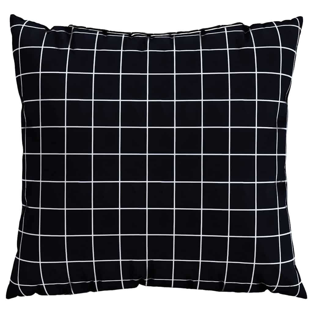 Spridda Kuddar 4 Pcs Svart Rutigt 60 X 60 Cm Polyester Tyg