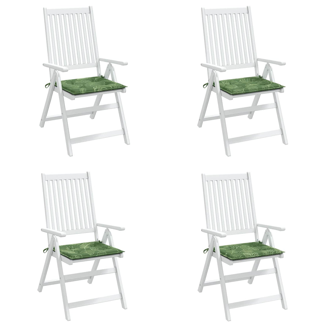 Stolkuddar 4 Pcs Grön Och Vit 50 X 50 X 4 Cm Oxford Tyg