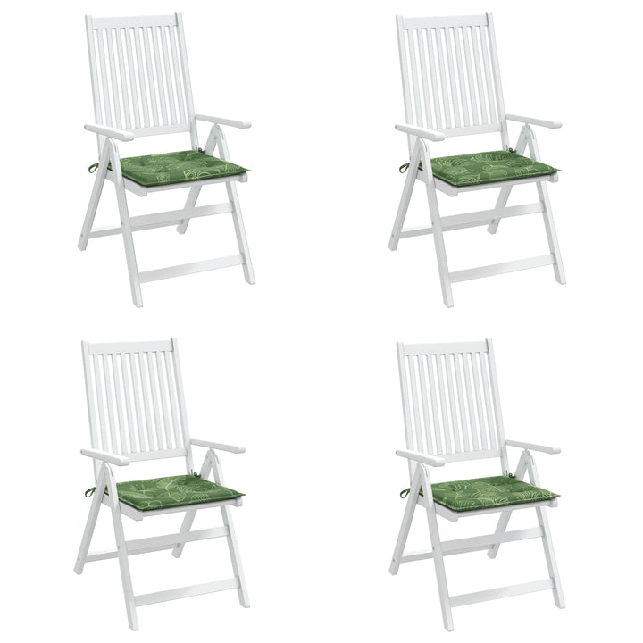 Stolkuddar 4 Pcs Grön Och Vit 50 X 50 X 4 Cm Oxford Tyg