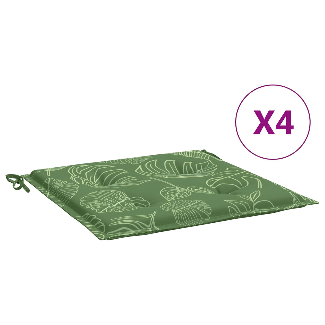 Stolkuddar 4 Pcs Grön Och Vit 50 X 50 X 4 Cm Oxford Tyg