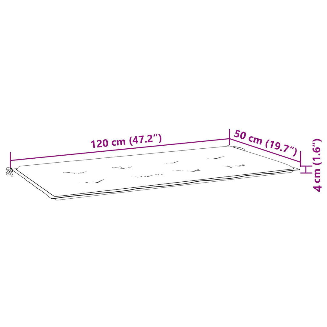 Bänk Kudde Enfärgad Turkos 120 X 50 X 3 Cm Oxford Tyg