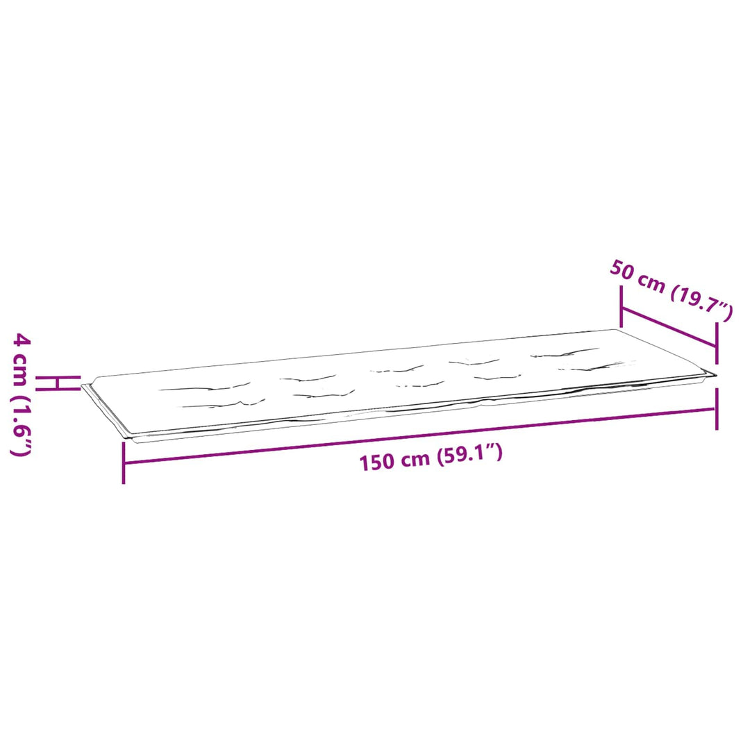 Bänk Kudde Löv Bladmönster 150 X 50 X 3 Cm Oxford Tyg
