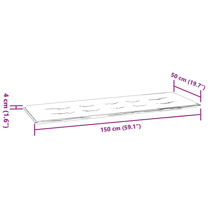 Bänk Kudde Löv Bladmönster 150 X 50 X 3 Cm Oxford Tyg