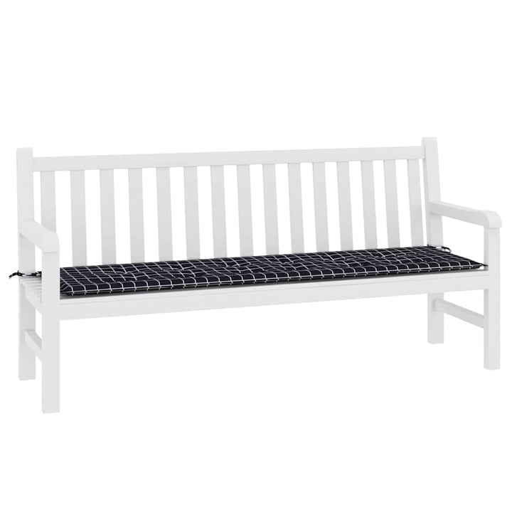Bänk Kudde Rutig Svart Rutigt 150 X 50 X 3 Cm Oxford Tyg