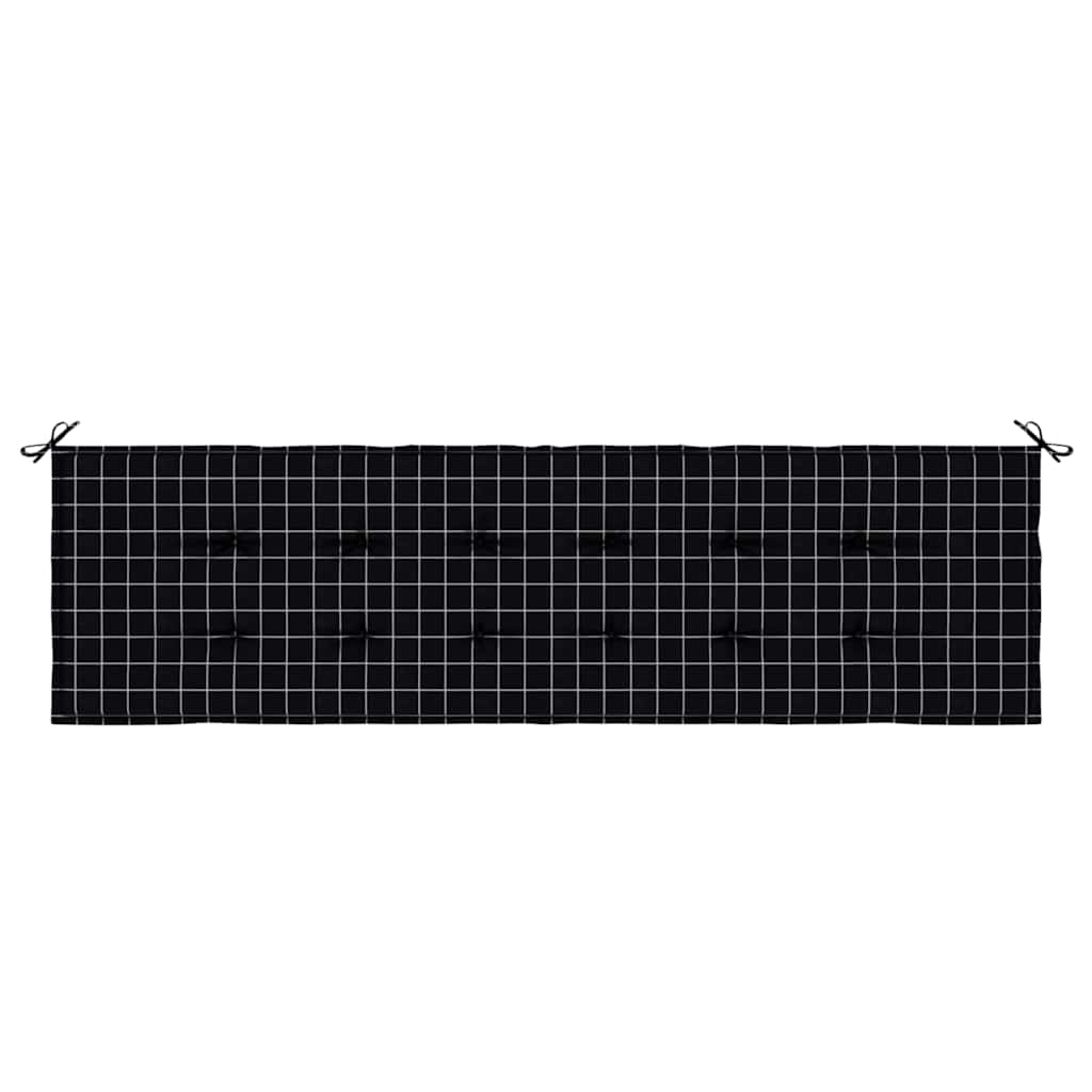 Bänk Kudde Rutig Svart Rutigt 150 X 50 X 3 Cm Oxford Tyg