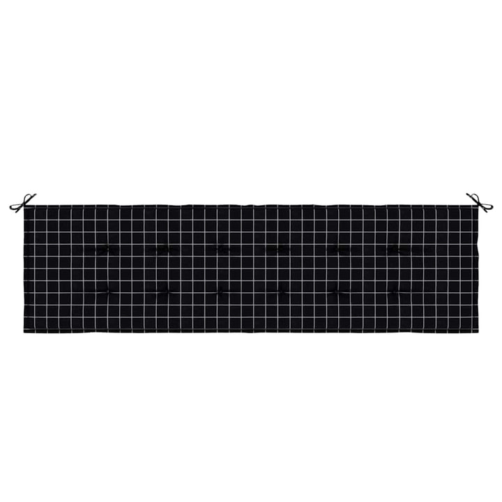Bänk Kudde Rutig Svart Rutigt 150 X 50 X 3 Cm Oxford Tyg