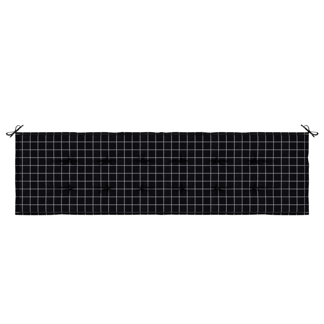 Bänk Kudde Rutig Svart Rutigt 150 X 50 X 3 Cm Oxford Tyg