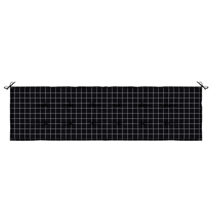 Bänk Kudde Rutig Svart Rutigt 150 X 50 X 3 Cm Oxford Tyg