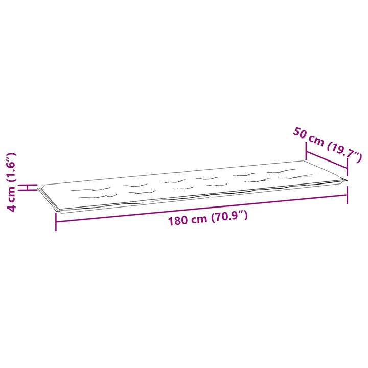 Bänk Kudde Oxford Tyg Bladdesign 150 X 50 X 3 Cm